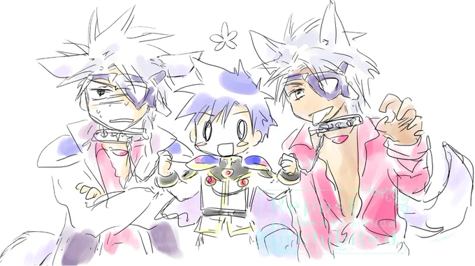 もうここ最近は、色紙とグッズ絵制作に全身全霊ブチ込んでいるので全くGAらくがきは描いていないのですが(腕の筋肉の温存もあります)、いつかまた無職になって暇ができたらしぬまでGAらくがきしてると思います………画像は、昔描いた犬レスターと犬たらしレスターを侍らず主人公タクト