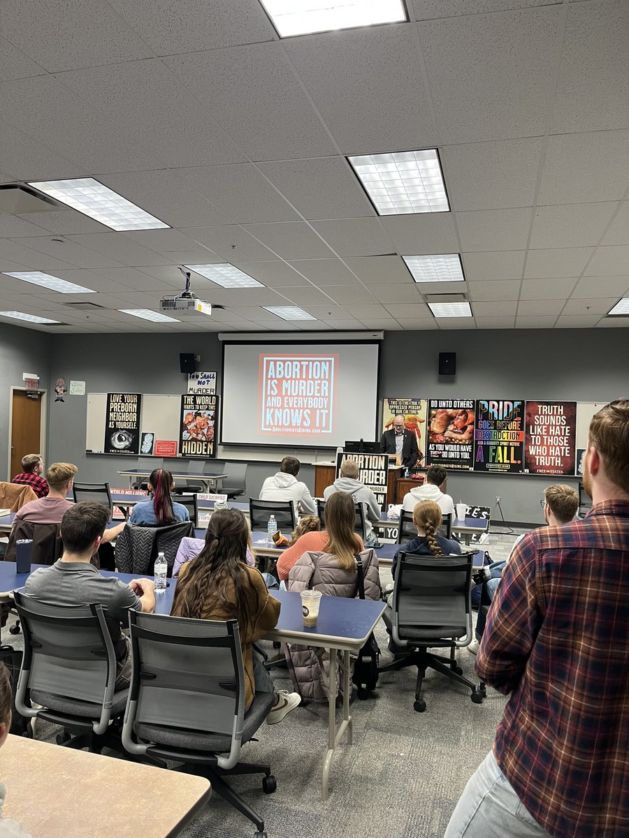 EAO county captain leader <a href="/Bryan_Fox_/">Bryan Fox ✝️📖🌳🪓</a>  at Cedarville University teaching students that the only Biblical response to abortion is abolitionism 👏