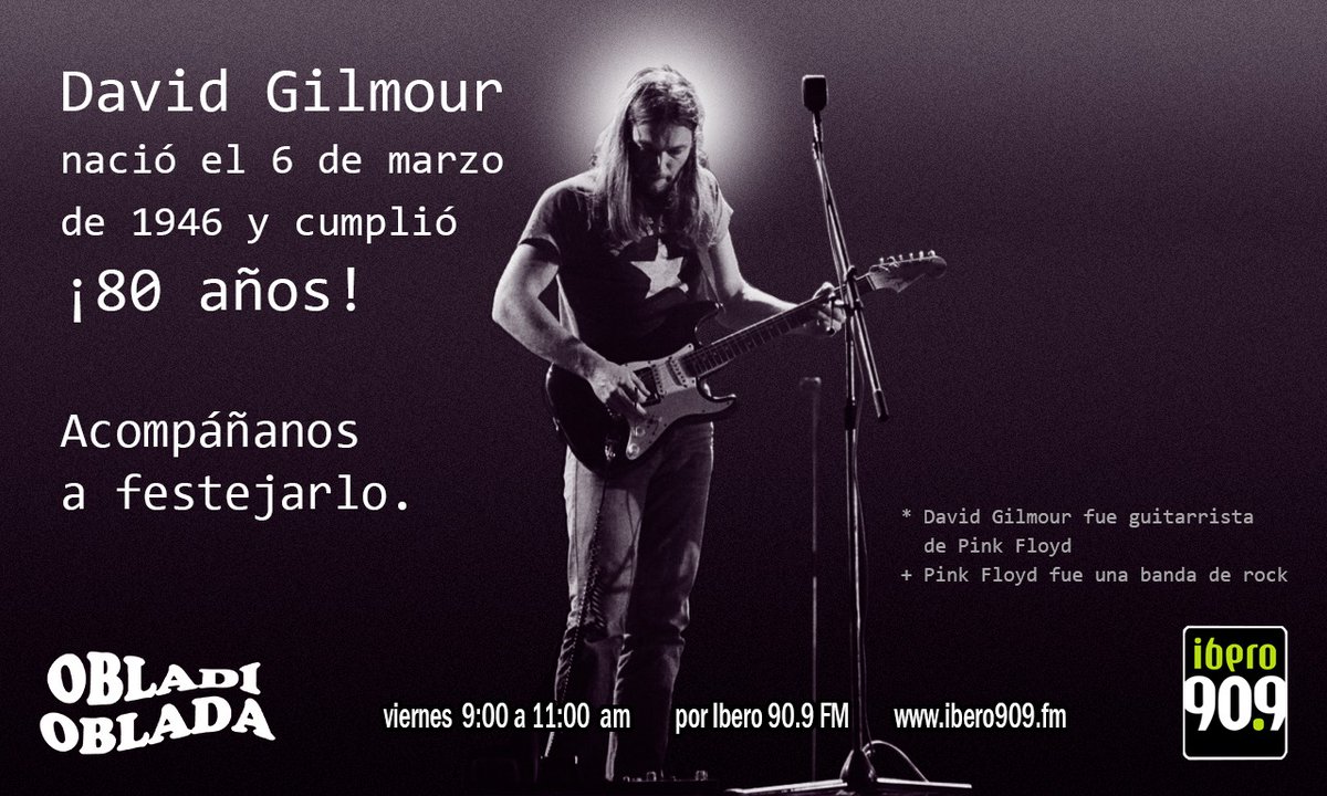 obladi_909's tweet photo. Este viernes en Obladi celebraremos el cumpleaños de una leyenda de la guitarra. No te lo puedes perder.
@obladi_909 con @JuliaPalacios @eldeldemo y sus obladitas.
Sólo por @Ibero909FM https://t.co/fPvfsVayCj