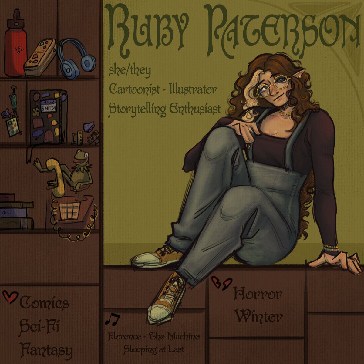 SpitballComic's tweet photo. Introducing Curiosity: Ruby Patterson! They like comics, fantasy, and sci-fi. https://t.co/sOsIklkNqx