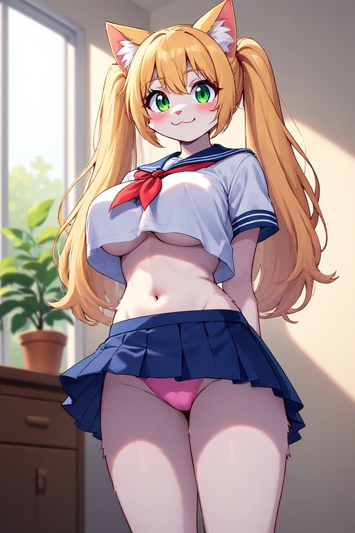 My old school uniform is small on me? Nah, it was always this small~
#furry #OC