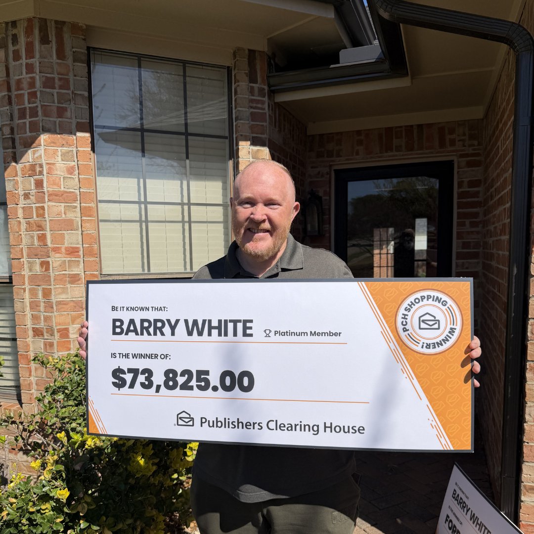 pchdotcom's tweet photo. Congratulations to our newest winner Barry W. from Texas! He got to choose between the Ford F-150(r) and $73,825 Cash (he took the cash! 🤗). Barry won through our Membership Program and you can too, come check it out here: https://t.co/z7RYg7Iyo1 https://t.co/yBxJCWNVgV