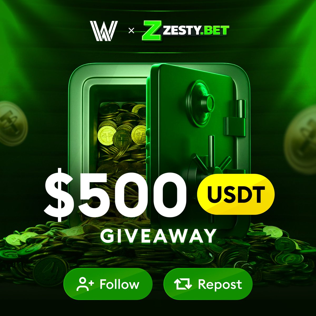 🎁$500 Community Giveaway
🟢5 winners - $100 each

To enter:
👉Follow me,  <a href="/zesty_bet/">Zesty.Bet</a> &amp; <a href="/WinifyGG/">Winify</a> 
👉Retweet this post

⏰Rolls in 10 days

Check comments to enter more than once 👇