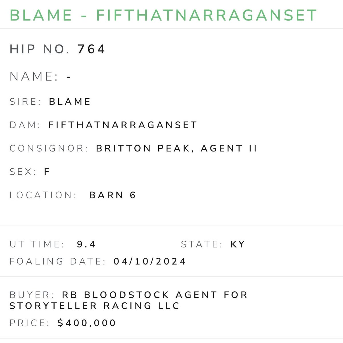 Arroyo Bloodstock tweet media