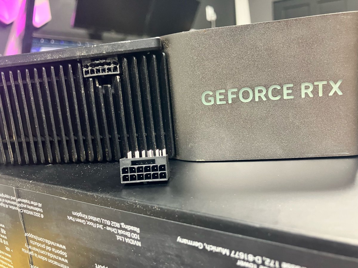logisticsct's tweet photo. It’s happening.   New 12VHPWR connector going on this 4090. https://t.co/2df94FgeRa