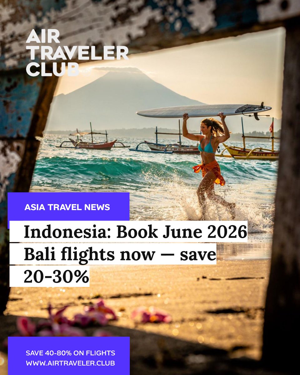 tiket2's tweet photo. {
"summary": "🚨 Bali flights from the US in June 2026 are a STEAL at $620-$800 roundtrip! That's 20-30% below July peaks! 🤯\n\nDon't wait! Booking now saves you $200-$300 compared to late April prices.\n\n#BaliFromUSA #FareAlert"
} https://t.co/UrqeXV609F