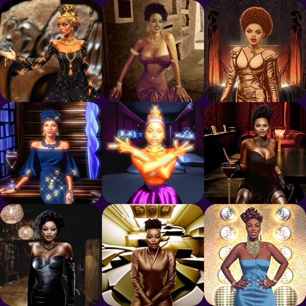 PurpleRoseReina's tweet photo. Part II is officially LIVE! 
Expanding the "Majestic African Beauty" universe with new unique pieces.
Each piece is a tribute to heritage, strength, and grace. 💜
Available now: https://t.co/pOWbI6ap5x
#NFTCommunity #DigitalArt #AfricanHeritage #NFTDrop https://t.co/xPTDod6Rk7