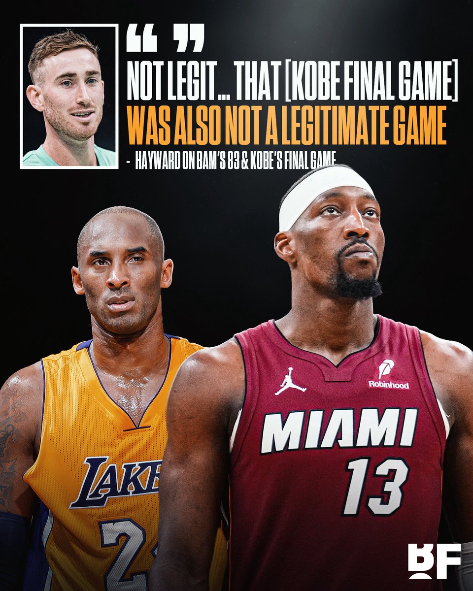 Gordon Hayward jumped on a podcast and discredited Bam’s 83-PT game as well as Kobe’s 60-PT game in his final outing 💀

Hayward on Bam: “I think Bam is one of the best two-way players in the league at his position, but he’s not a scorer, right? So for him to break Kobe’s record,