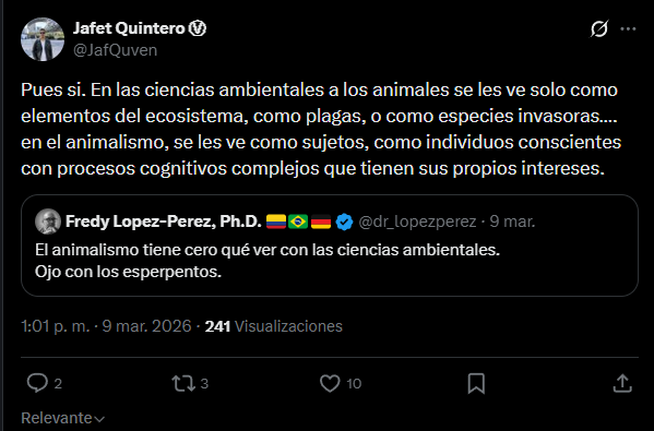 Volaverunt91's tweet photo. Es precisamente ese problema de ver las relaciones entre seres vivos desde una perspectiva individualista y de sujetos por lo que el animalismo es terriblemente perjudicial para los ecosistemas. Por supuesto que desdeñan la ciencia. https://t.co/yeVAs0FMGe