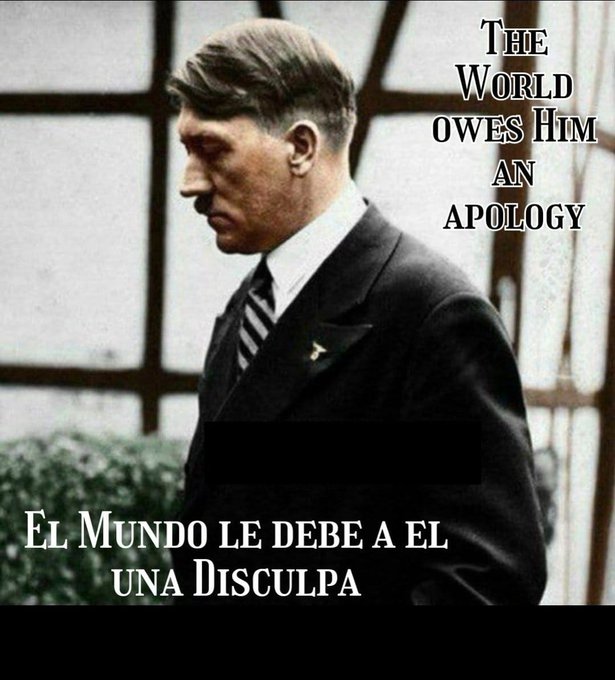 Alex0131844's tweet photo. “Es necesario que yo muera por mi pueblo, pero mi espíritu se levantará de mi tumba y el mundo sabrá que yo tenía razón”.   _ Adolf Hitler https://t.co/jC2qbOumvN