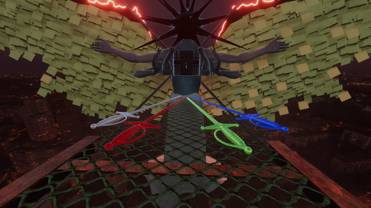 #VRChatPhotography #VRChat_world紹介 #VRChat️ so funny these little plastic swords I used to see when I was growing up was finally put to use. FREEEDOMMM