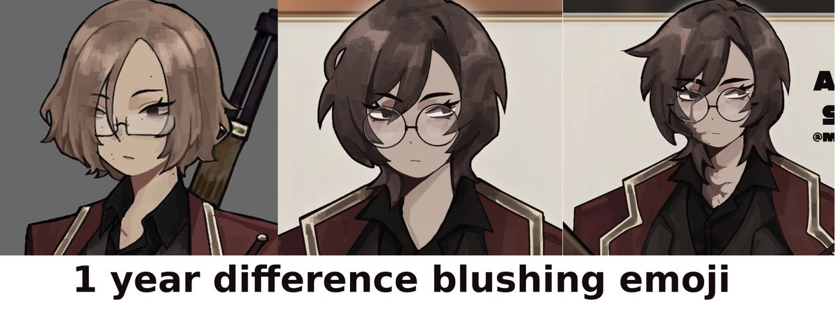 found the first spritework i made for andrea so here is the three sequence of changes ive made to her over the course of approx one year