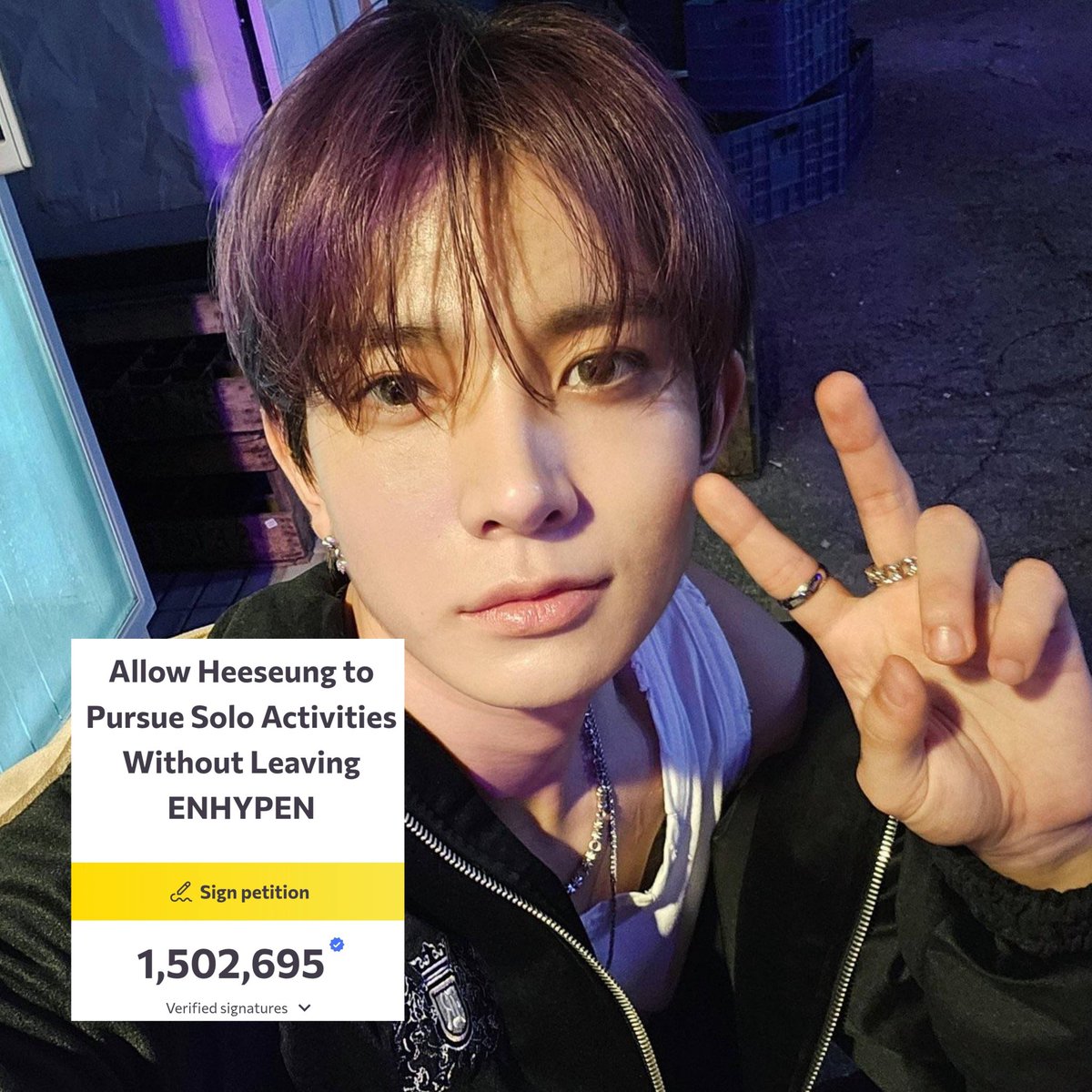 Massive 1.5 MILLION verified signatures and counting for Heeseung.
