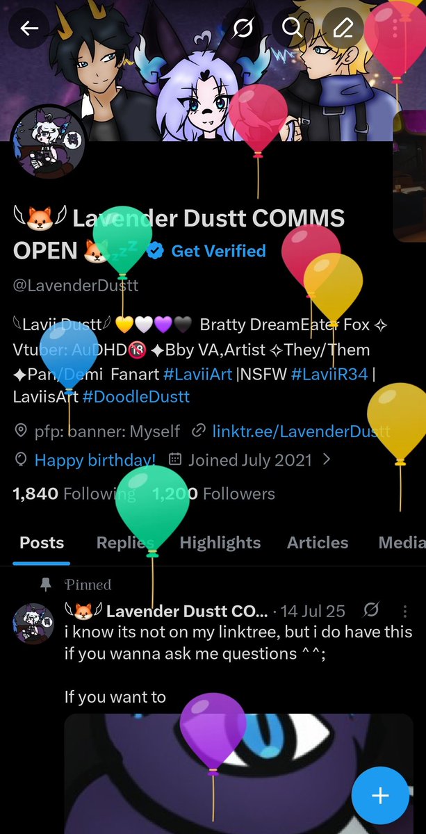 𓆩🦊𓆪 Lavender Dustt COMMS OPEN 🦊💤 tweet media