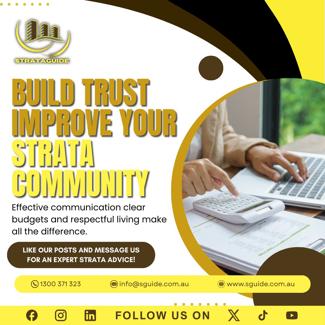 StrataGuide's tweet photo. Build trust and respect in your strata community with clear budgets and communication. Stronger communities start with Strataguide.

#StrataLife #CommunityLiving #StrataTips https://t.co/AtfjKyrau2