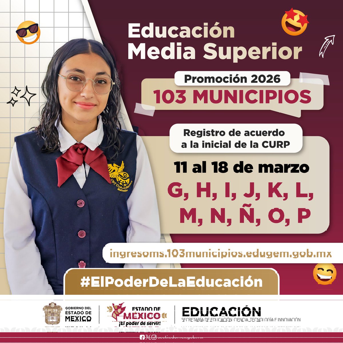 CbtTresSFP's tweet photo. 📝📝Ya está el registro para la educación media superior

🔆Recuerda que es por órden alfabético, consulta la fecha que te corresponde.

Haz tu registro en la pagina: https://t.co/I1OnVuBHNQ https://t.co/ThzezdieuV