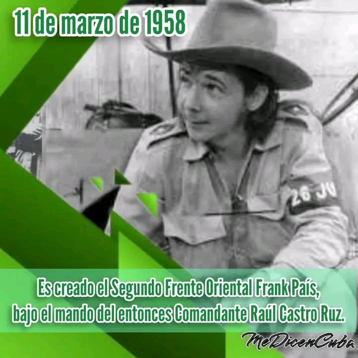 Roilancu1's tweet photo. Hace unas horas conmemoramos el 68 Aniversario de la creación del II Frente Oriental "Frank País". 
Gracias a #Raúl, eterno joven rebelde, por tanta creación heroica.
#CubaEstáFirme
#PlazaEnElCorazón 
#100AñosConFidel https://t.co/x0KS9U7Yb9