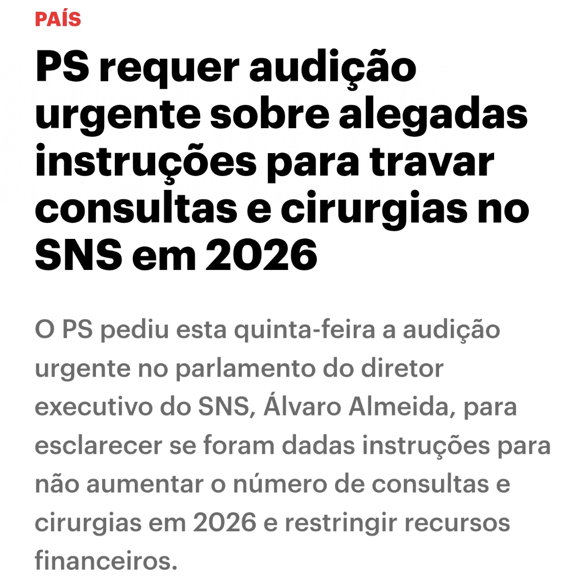 Querias uma consulta ou uma cirurgia? Já não queres, que o governo da AD tem de poupar dinheirinho e entregar o negócio da saúde aos seus amigos dos privados.