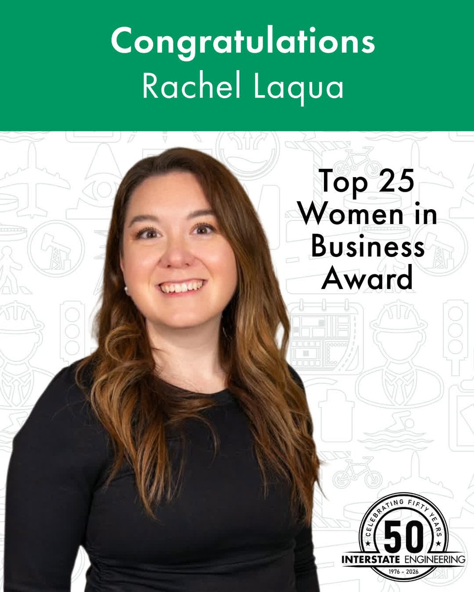 InterstateEng's tweet photo. Congrats to Rachel Laqua, Planning Director, for receiving the Prairie Business Top 25 Women in Business!

Read more about Rachel at: https://t.co/HQfwrI3Qxj https://t.co/hu3LzdTo7K