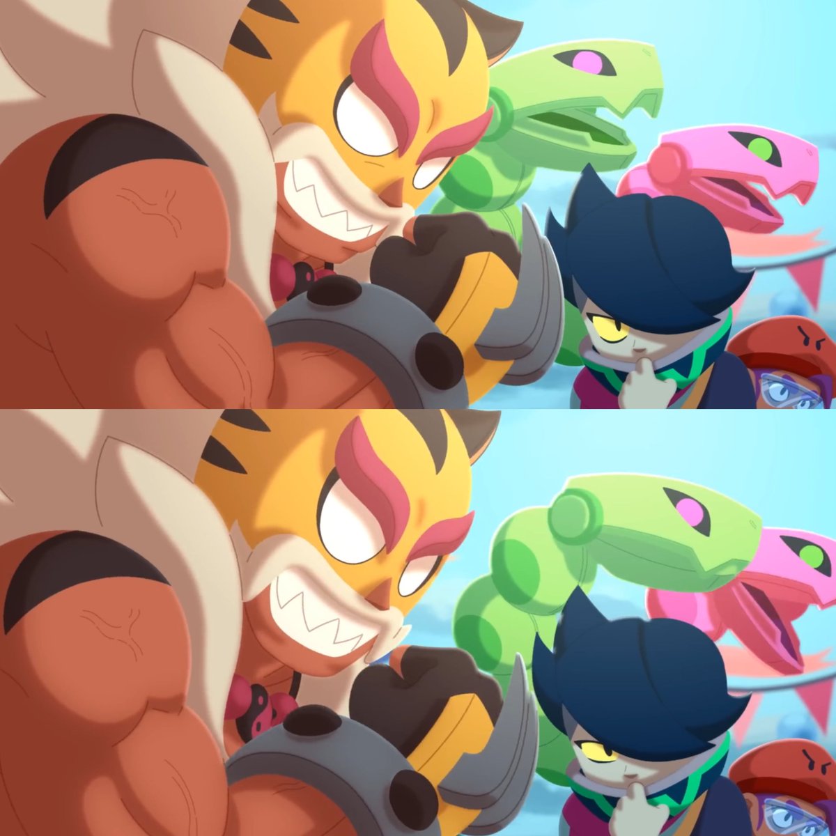H_dile5's tweet photo. I feel like Edgar has this admiration for El Primo and kind of wants to be like him or compete with him. But El Primo is so narcissistic that he doesn’t really take Edgar seriously and just treats him like some kid who could never reach his level https://t.co/loWuGMSqLG