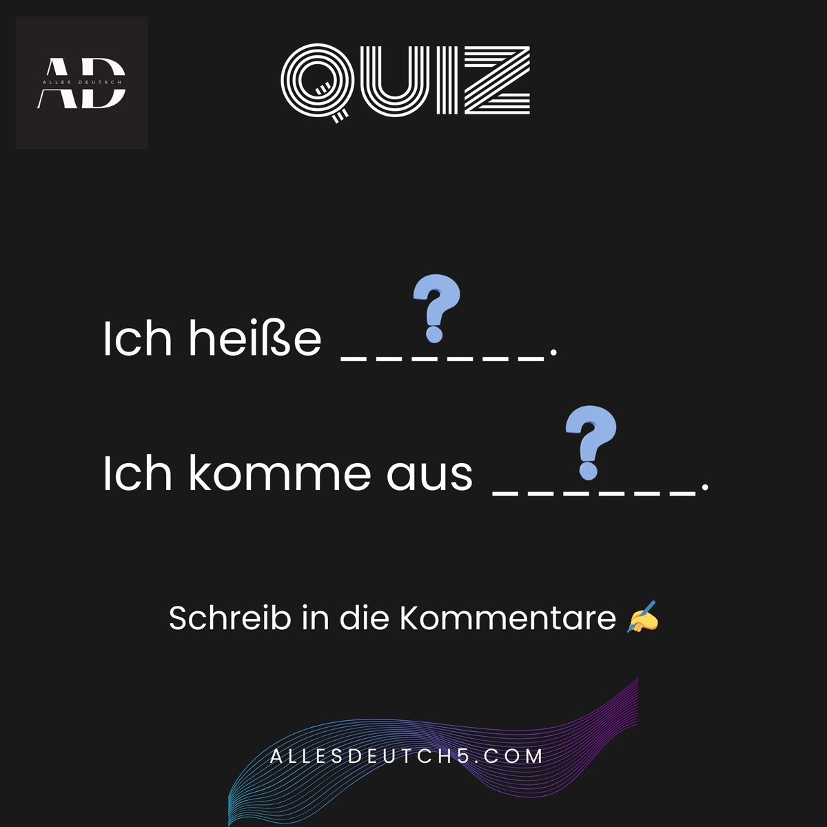 allesdeutsch5's tweet photo. Ich heiße ______.
Ich komme aus ______.
Schreib in die Kommentare.

🌐 Website:
https://t.co/9EtIKrT1k6

📘 Facebook:
https://t.co/zV3ud3xBkU

📸 Instagram:
https://t.co/VG5rxu05PP

🎵 TikTok:
https://t.co/KzpMvWflFl

▶️ YouTube:
https://t.co/9bGt5pISZK https://t.co/QSM9TDUtee