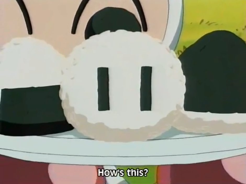 TlahuelF's tweet photo. The ramen restaurant now offers chowder, the dodonpa curry now is dodonpa chili, the onigiri are jellyfilled donut and also all the scenes with mama would be removed. Thanks God Bomberman Jetters stayed in Japan https://t.co/yy6qpobBhE