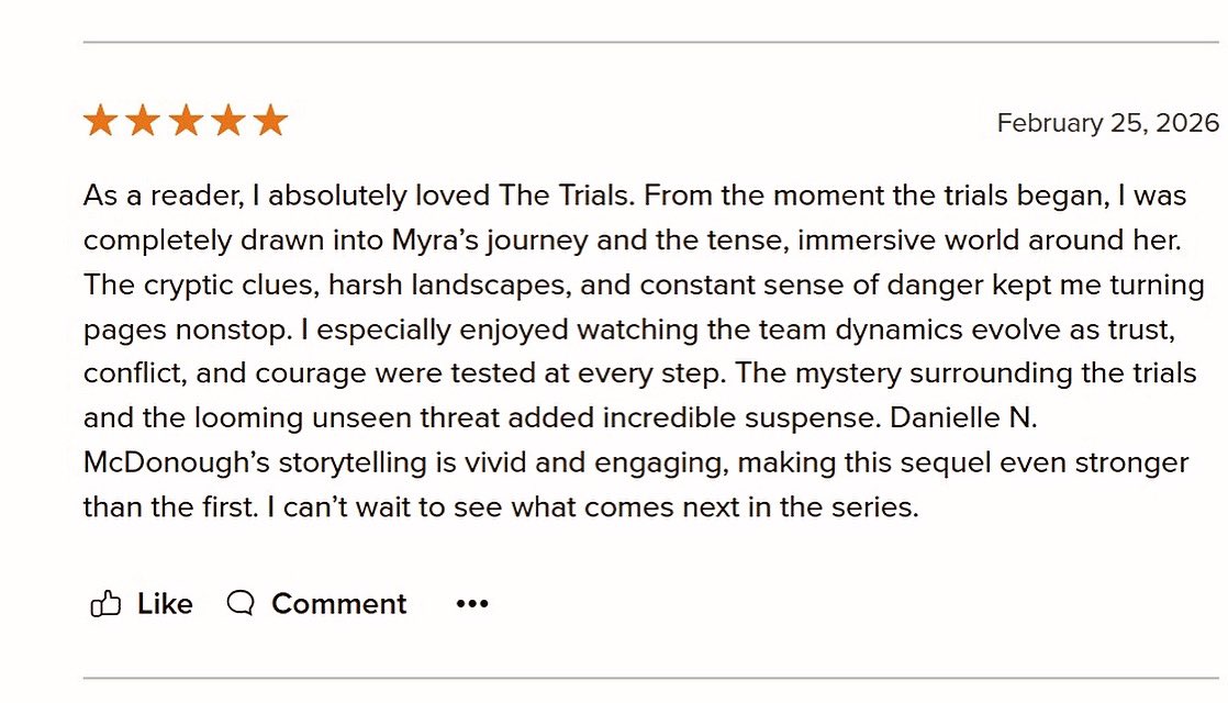 DanielleNAuthor's tweet image. #CheckOut my #Newest #Goodreads #Review for #TheTrials, #BookTwo of #TheLegacySeries!

#TheLegacy #IndieAuthor #DanielleNMcDonough #AuthorDanielleNMcDonough #SelfPublished #FiveStarReview #FiveStar #Dystopian #YAFiction #YoungAdultFiction #YoungAdultBooks #YABooks #Myra #Astra