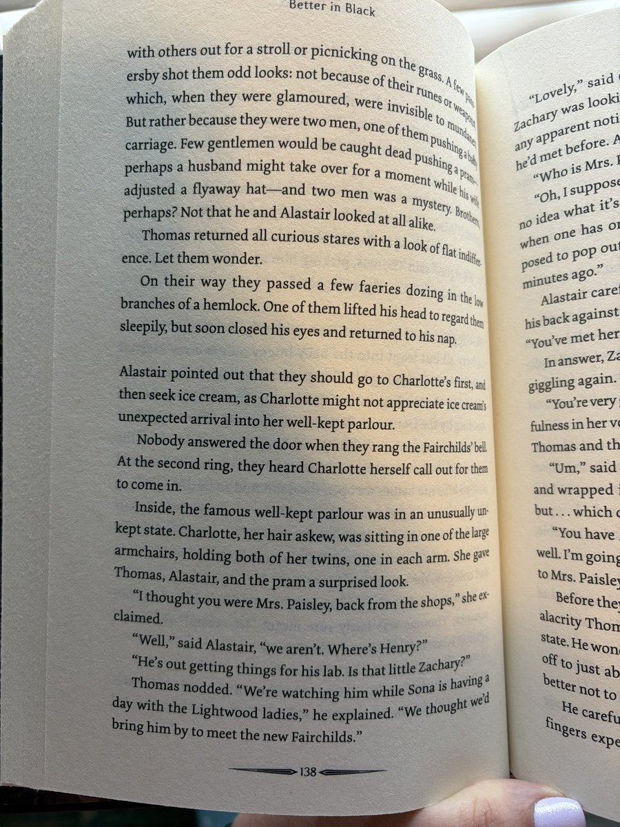 LottieTheLeader's tweet photo. || so for those who don’t know— at the end of clockwork princess it mentions the Fairchild GIRLS! Better in black confirms in Thomas and Alastair’s story that one is a girl named Alice and one is a boy named Branwell!!! Little inconsistencies like that bother me 🤪 https://t.co/OW9Um3q8ig