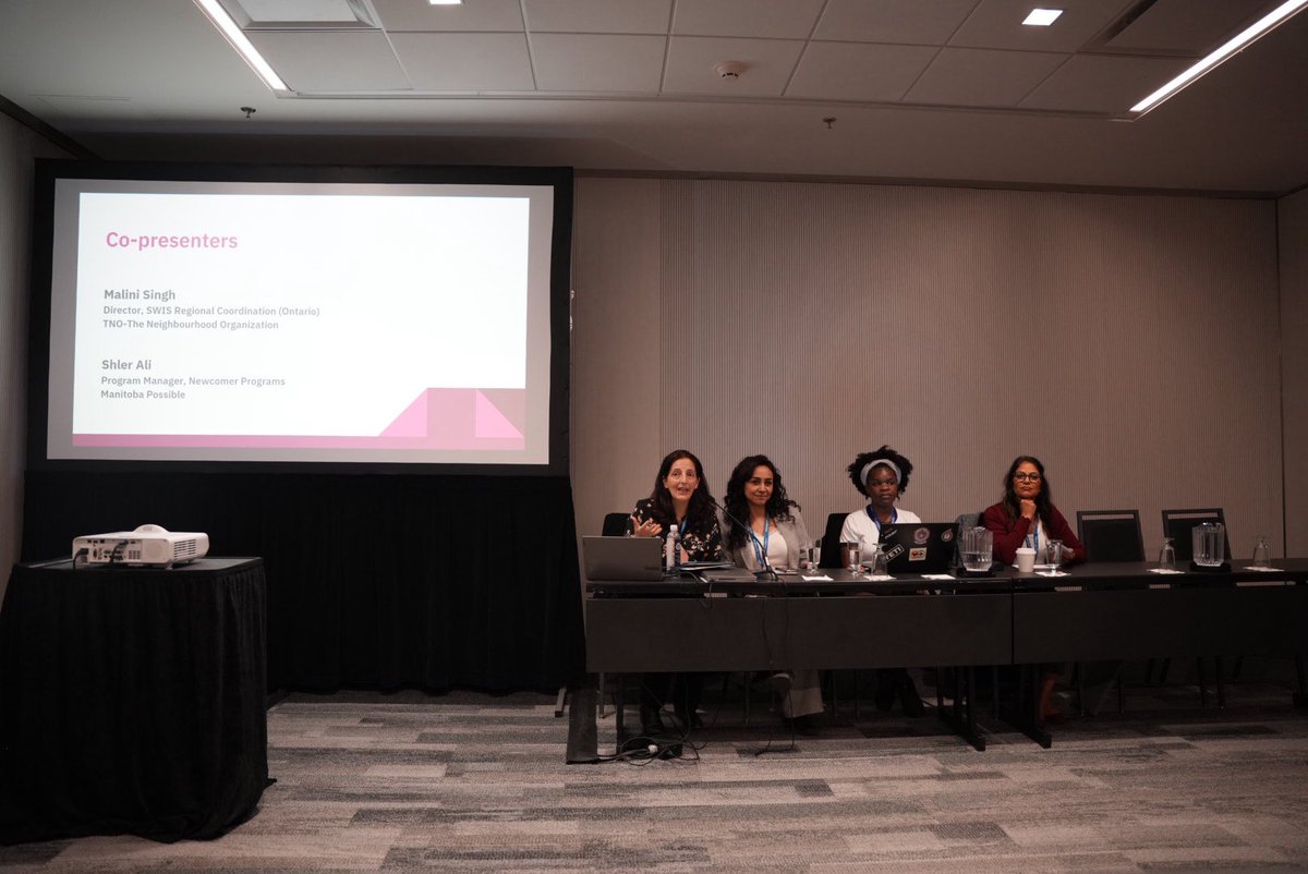 TNOtoronto's tweet photo. TNO at Day 2 of the Metropolis Conference in Halifax.

Malini Singh, SWIS Ontario Regional Director, joined a panel discussion on strengthening capacity-building initiatives and improving accessibility for organizations serving newcomers.

Sandra Morris, Trades Connect Coordinator, also shared insights on the Trades Connect program, which supports newcomers through training, certification, and pathways to employment.

Learn more: https://t.co/ZGCEKfk74H

#SWISOntario #TradesConnect