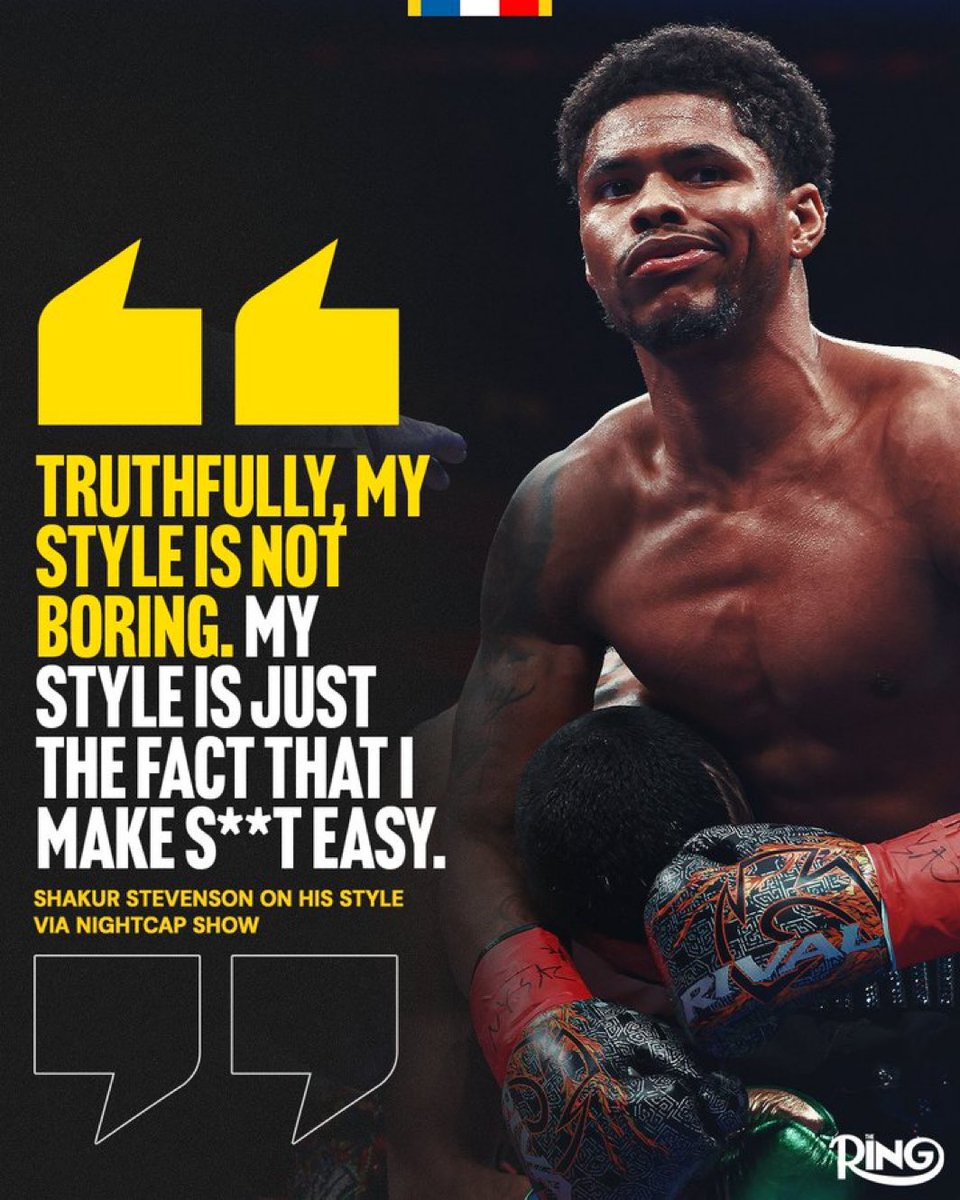 I agree 100% with <a href="/ShakurStevenson/">Shakur Stevenson</a> Niggas be hating cause he make it look easy so they mask it with the boring narrative !! This only happen with black fighters Thoe 

When bivol box it’s boxing and legendary but with kur its boring 🤣 foh 
We know what time it is ❕