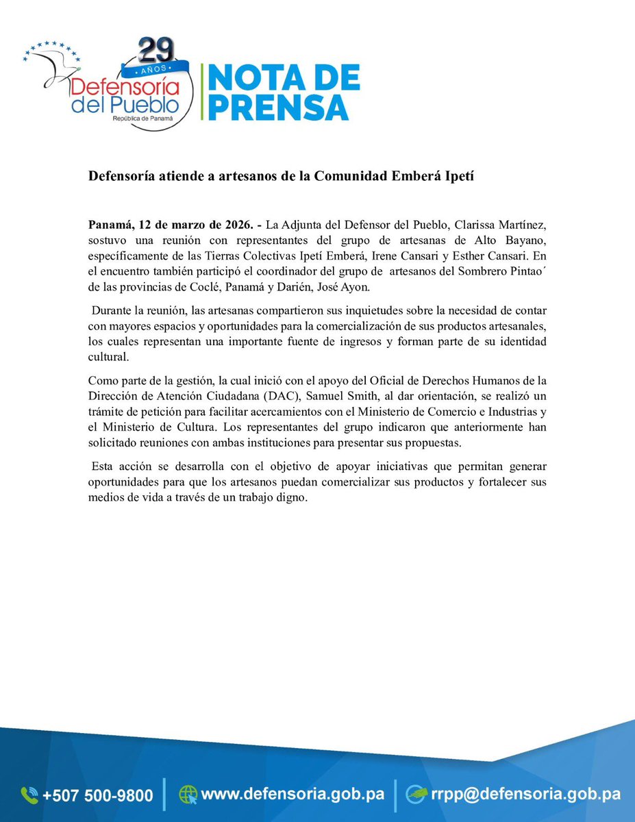 Defensoría del Pueblo de Panamá🕊 tweet media