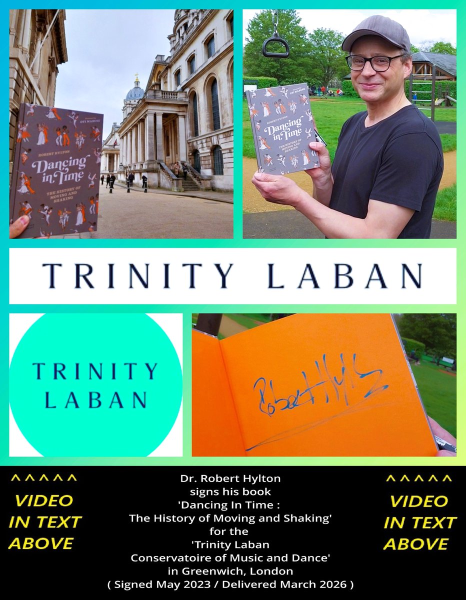 CelebCharityCin's tweet photo. Dr. #RobertHylton signed book #DancingInTime 💃🕺is successfully donated for charity fundraising to the #TrinityLaban 💚 Conservatoire of Music + Dance Greenwich London (Signed May 2023 Received March 2026) @_roberthylton @arrahman Rumble video 🎥 here👉> https://t.co/3Hvu7Eof3Y https://t.co/zIMabcbulp