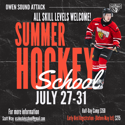 AttackOHL's tweet photo. The Owen Sound Attack are excited to offer another year of Attack Summer Hockey Camps and programs!โ๏ธ๐ #AlwaysAttack
More information available here at https://t.co/JKTqVn7Yth
#OwenSoundAttack | #GoAttackGo https://t.co/8902uQrVri