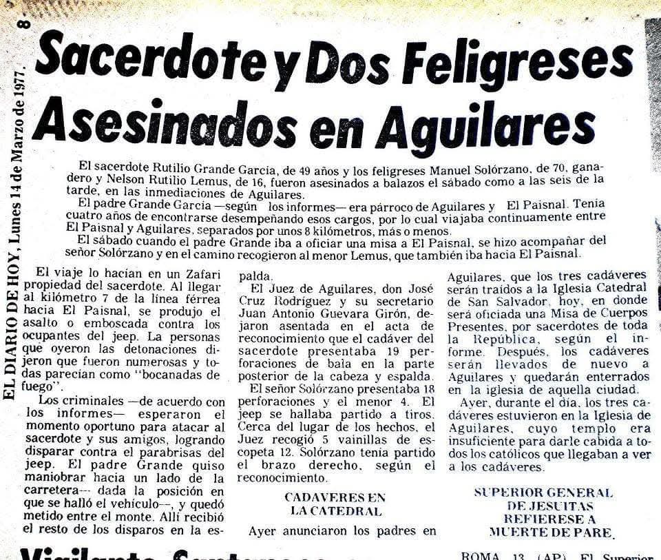 Inmate Rutilio #UNDÍACOMOHOY 12 de marzo de 1977, fueron asesinados por los ahora ...