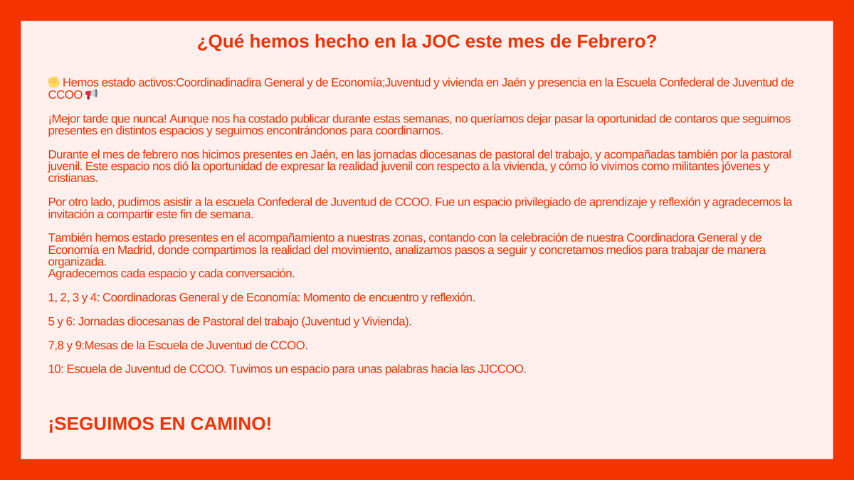 Juventud Obrera Cristiana (España) tweet media