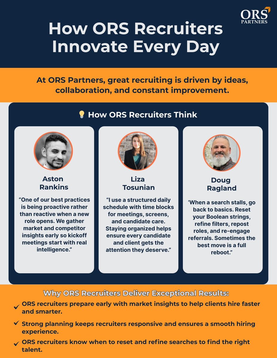 March is International Ideas Month, a reminder that progress starts with new thinking.

At ORS Partners, innovation in recruiting comes from preparation, collaboration, and constantly refining how we connect great talent with great organizations.

 #Recruiting #ORSPartners