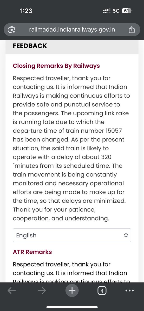 g0yall's tweet photo. @RailwaySeva Which is closed by this remark? 👏 https://t.co/6X8wIvHco5