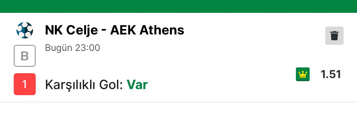 EskiUsulTahmin's tweet photo. 🍀⚽️ NK Celje – AEK Athens
Tercih: Karşılıklı Gol Var
Oran: 1.51
İki takım da hücum anlamında üretken ve gol bulabilecek kapasiteye sahip.
Karşılıklı gol ihtimali güçlü görünüyor 👀
#AvrupaKonferansLigi #AEKAthens #Celje #Futbol #Bahis #İddaa #MaçAnalizi #Tahmin #Spor #KGVar https://t.co/HLBEBsYXMo