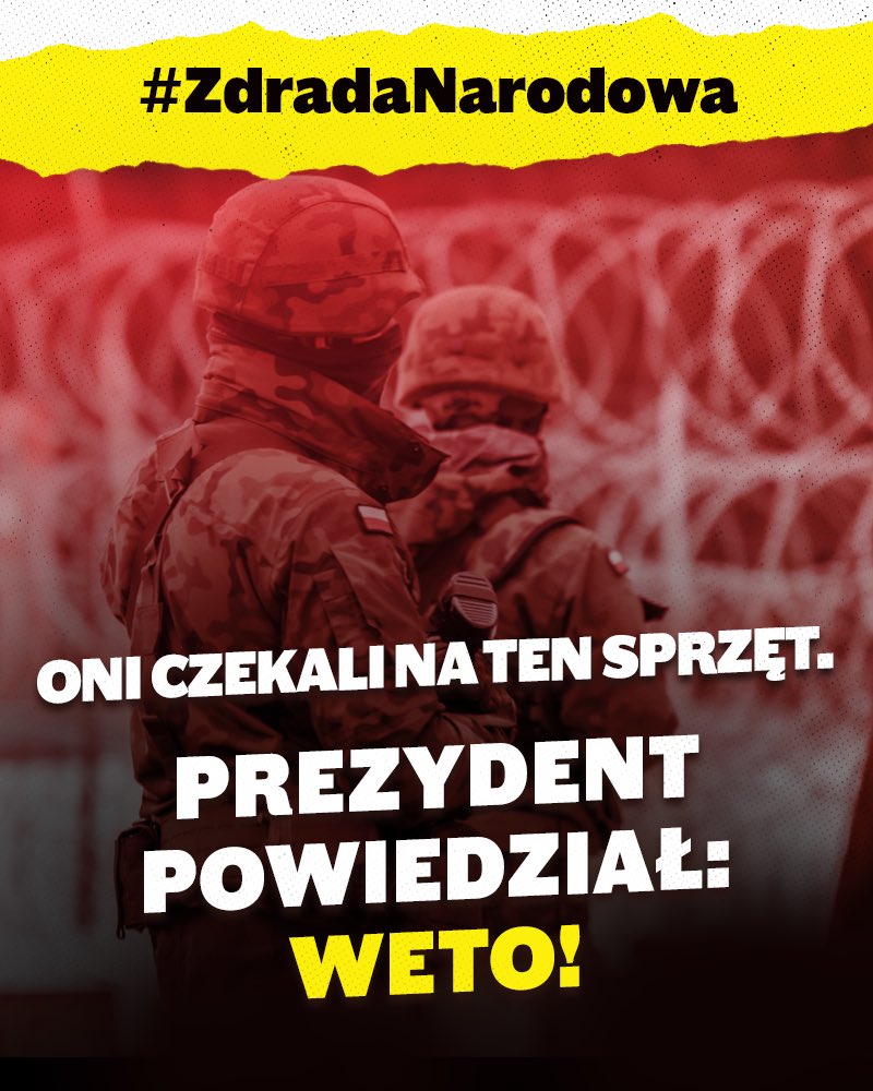 Obywatelska_KO's tweet photo. Oni czekali na ten sprzęt. Nawrocki zawetował!
#ZdradaNarodowa https://t.co/akaPipIGpJ