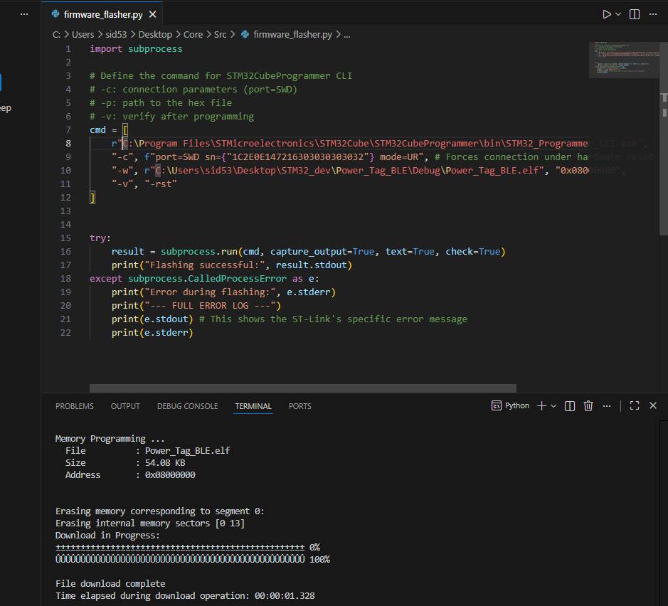 Update: Flashed STM32 via swd using python. Gonna be pretty convenient ...