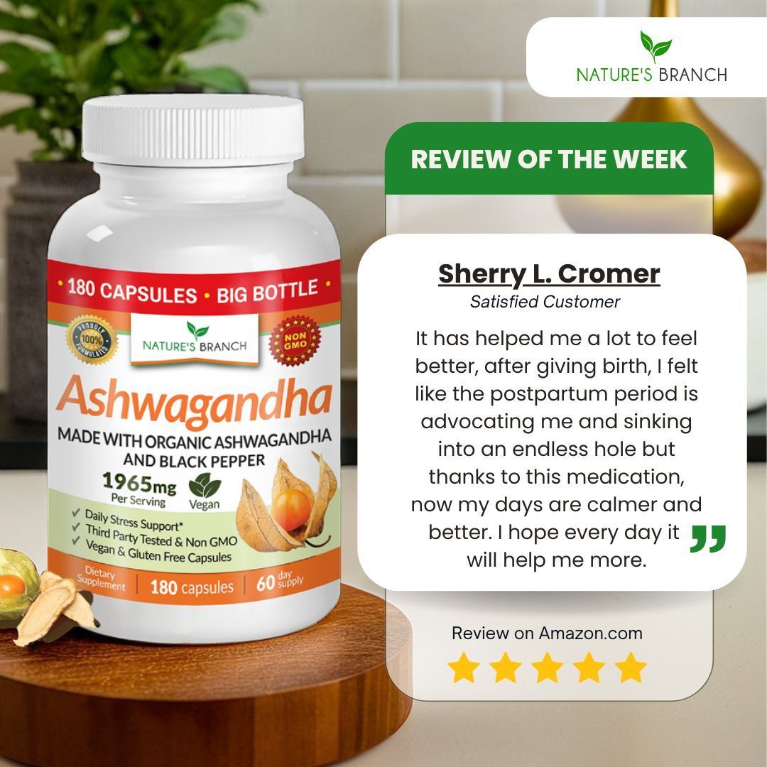 NaturesBranch's tweet image. We’re grateful to hear how Nature’s Branch Ashwagandha is becoming part of daily wellness routines and supporting calmer, more balanced days.

Thank you for sharing your journey with us! 💚

👉 Try it today: amzn.to/405thOh

#ReviewOfTheWeek #Ashwagandha #NaturesBranch