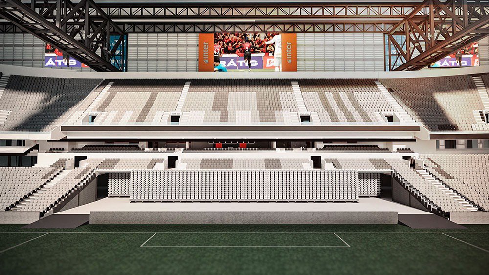 Athletico terá a primeira arquibancada retrátil do Brasil. A ideia do clube é recolher a torcida quando estiver vaiando o time