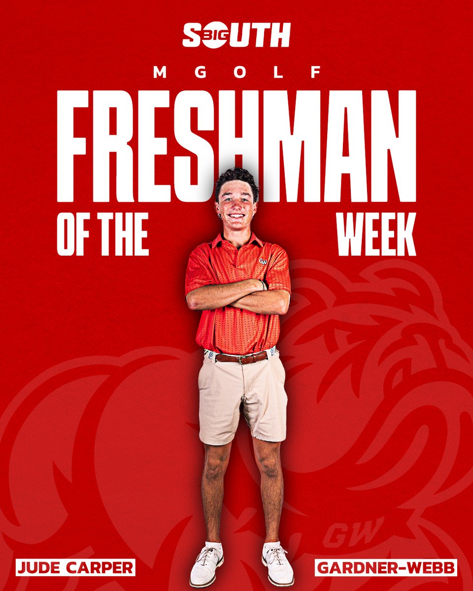 BigSouthSports's tweet photo. He tied for 11th at the Cleveland Golf Palmetto Intercollegiate with a 1-under par 209 (67-74-68), and his first round 67 tied a season low 💪

@gardnerwebbgolf's Jude Carper is the #BigSouthGolf⛳️ Men's Freshman of the Week! https://t.co/YhH6C3n1cf