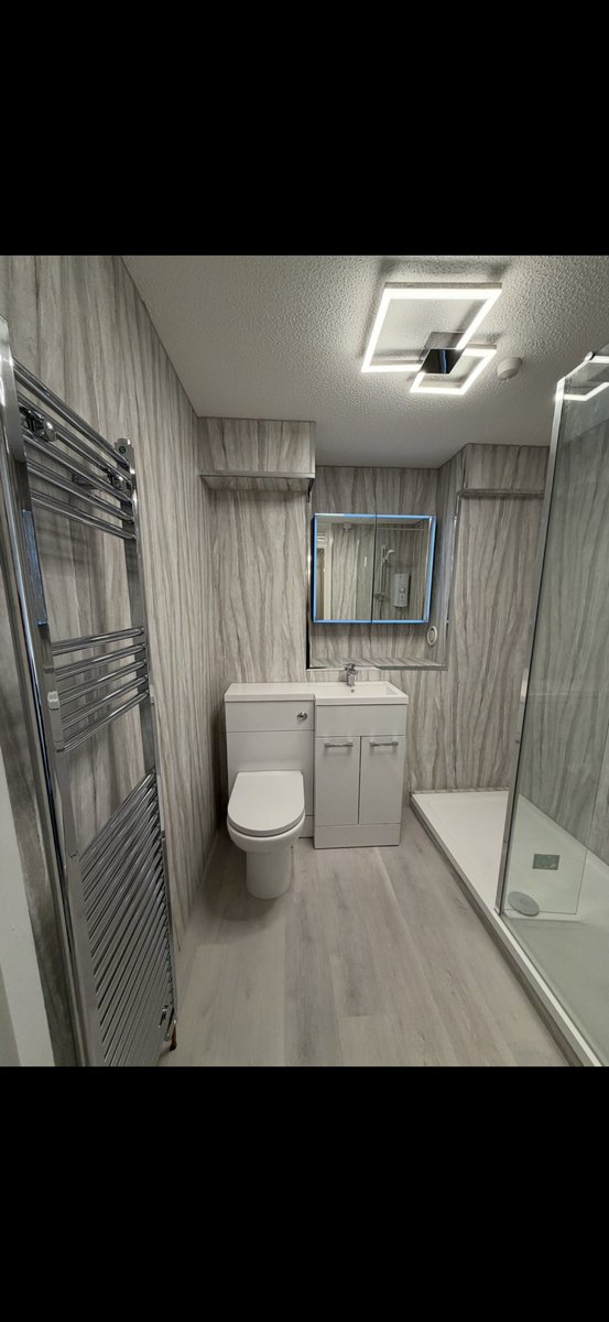 glasgowjoinery's tweet photo. Small bathroom upgrade in care home complete walk in shower with anti slip tray https://t.co/BGzFeVgv5f