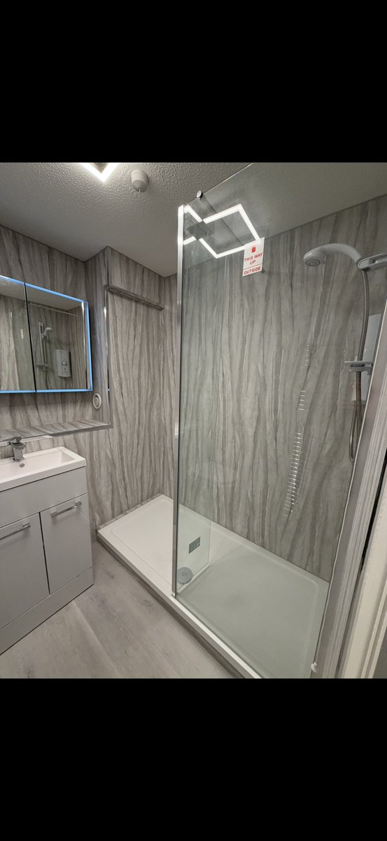 glasgowjoinery's tweet photo. Small bathroom upgrade in care home complete walk in shower with anti slip tray https://t.co/BGzFeVgv5f