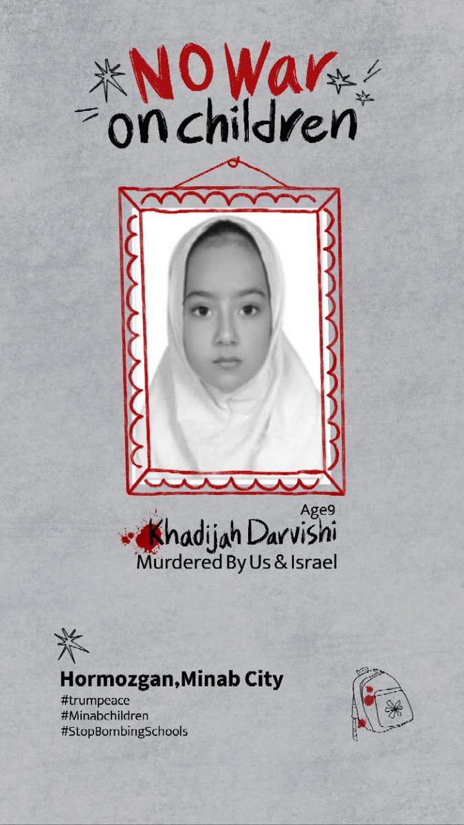 IraninHyderabad's tweet photo. Killed by USA &amp; Israel
In #MinabSchool
28 Feb
#TrumpMustPay https://t.co/X9cFOmWt5x