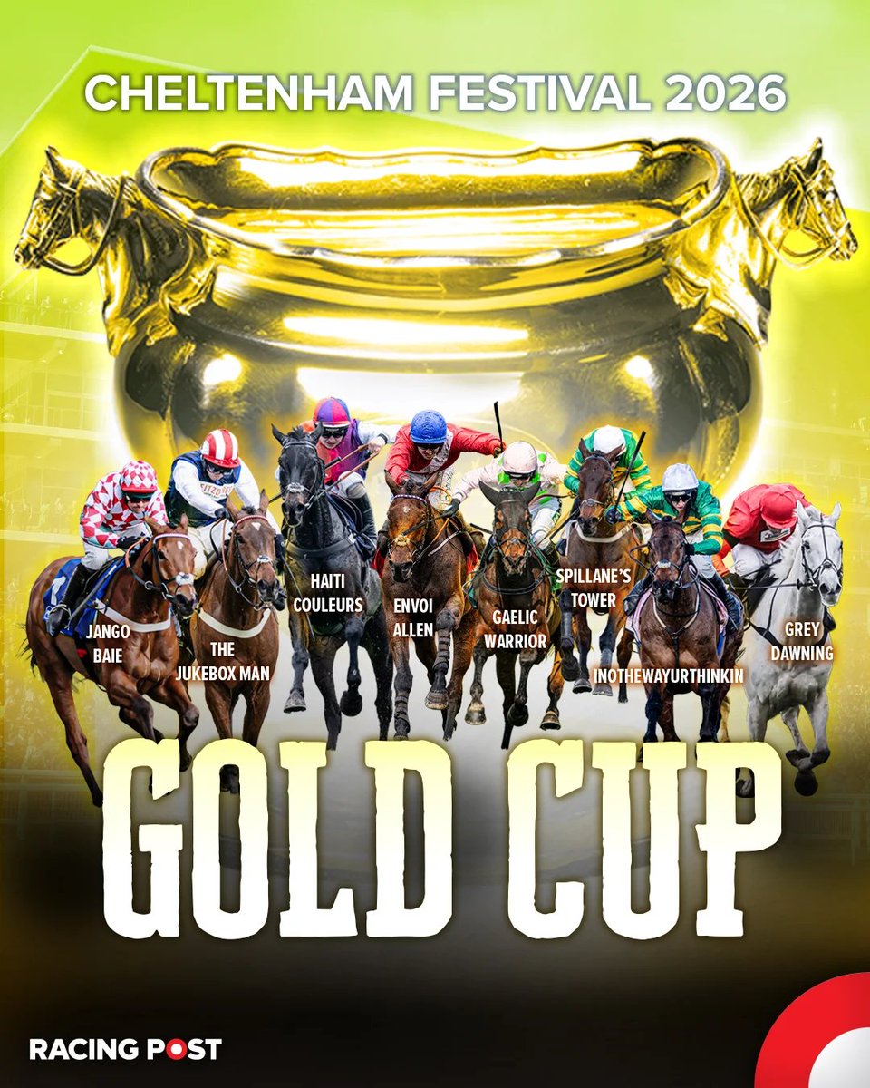 RacingPost's tweet photo. What a race in prospect! 🐎

Who wins The Cheltenham Gold Cup? https://t.co/xOvDUGxl3B