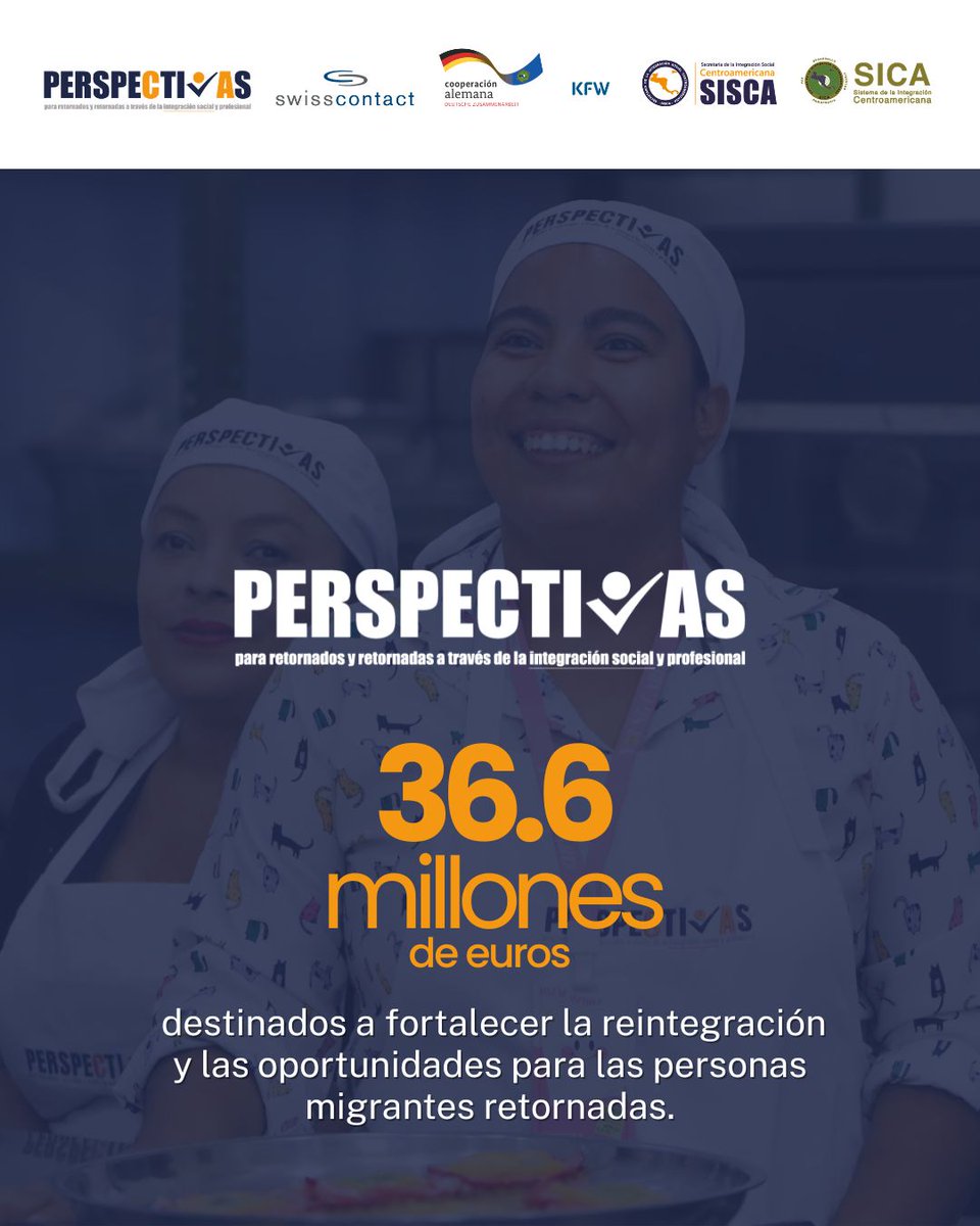 SGSISCA_SICA's tweet photo. Cada vez más personas retornan a sus países de origen con el desafío de reconstruir sus proyectos de vida. Junto al Banco de Desarrollo Alemán @KfW_en_CA, a través del Proyecto #PERSPECTIVAS, que ejecutamos con el apoyo de @Swisscontact, potenciamos respuestas para una reintegración social y profesional sostenible en #ElSalvador 🇸🇻, #Guatemala 🇬🇹 y #Honduras 🇭🇳.
@GermanyDiplo @Alemaniaparati @KfW_FZ_int