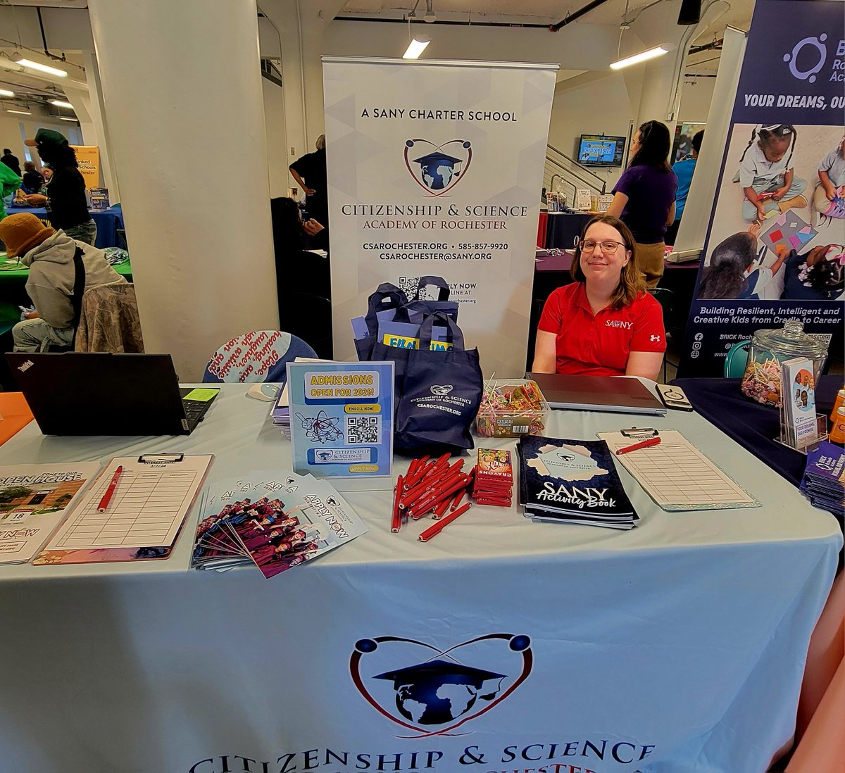 csarochester's tweet photo. Great connections at the School Choice Fair with prospective #CSARCS families for the 2026–2027 school year! We're excited for the opportunities ahead for our #CSASAtoms, both old and new! We're thankful to the Urban League &amp; Food link for their new partnerships!

@CharterEmpire https://t.co/ArH0afnk0U