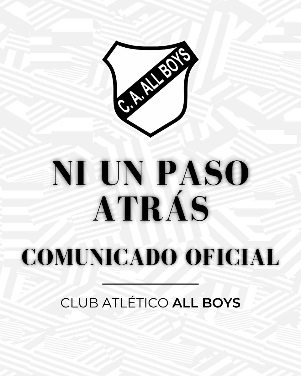 NI UN PASO ATRÁS 

▪️  Informamos a toda la comunidad de All Boys que se dió lugar a la medida cautelar ayer presentada y asignada al Juzgado Nro 13 de la Ciudad.

▪️  De esta manera se resuelve que el Gobierno de la Ciudad Autónoma de Buenos Aires debe suspender cualquier